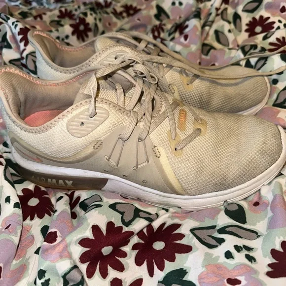 Nike | Shoes | Nike Cream And Pink Athletic Shoes | Poshmark display picture 1